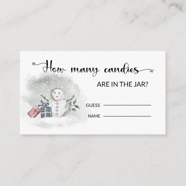Vinter Baby Shower gissar hur många kaniner Tilläggskort (Framsida)