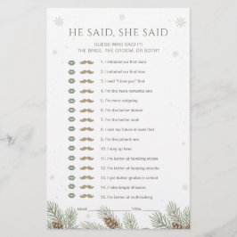 Vinter Baby Shower Han Sa Hon Sa Spelet
