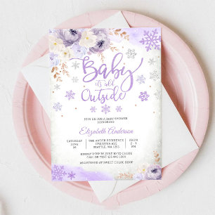 Vinter Baby Shower Inbjudan