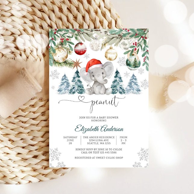 Vinter Baby Shower Inbjudan för Elefant (Skapare uppladdad)