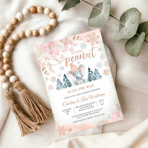 Vinter Baby Shower Inbjudan för Elefant