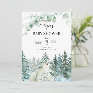 Vinter baby shower inbjudan Mama Bear Baby Shower