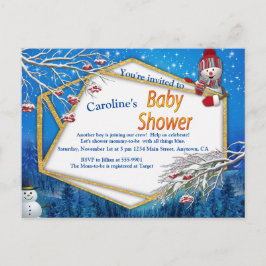 Vinter Baby Shower Inbjudan Vykort