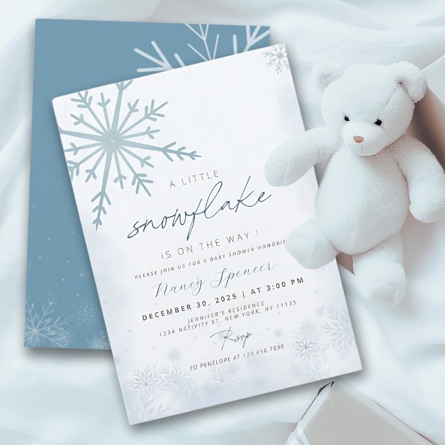 Vinter Baby Shower Little Snowflake Inbjudningar (Skapare uppladdad)