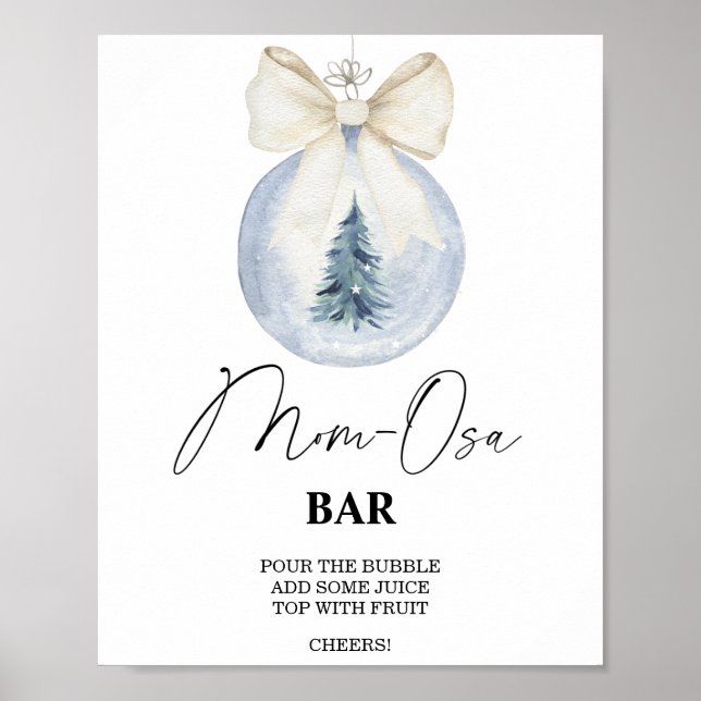 Vinter baby shower \ Mom-osa bar Affisch (Framsidan)