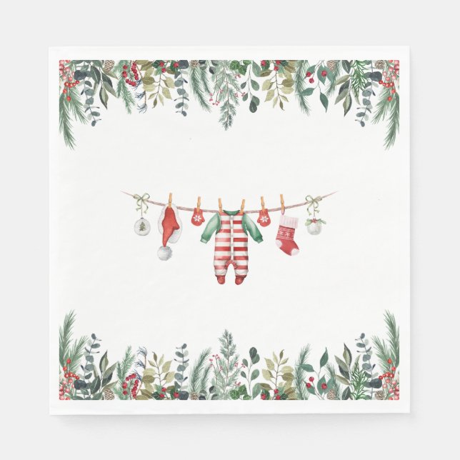 Vinter Baby Shower Pappersservett (Framsidan)