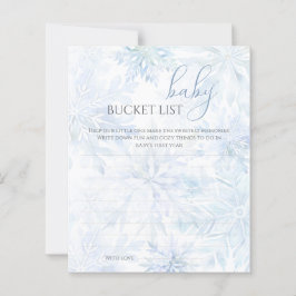 Vinter Baby Shower Pojke Blå Snöflinga Bucket List