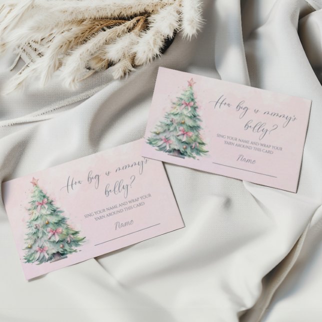 Vinter baby shower rosa hur stor är mammas mage   tilläggskort (Skapare uppladdad)