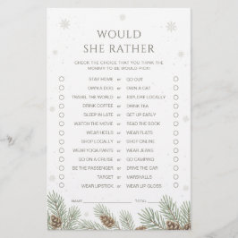 Vinter Baby Shower skulle hon hellre spela