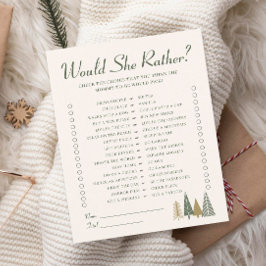 Vinter-Baby Shower-spelet "Skulle hon hellre..."