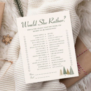 Vinter-Baby Shower-spelet "Skulle hon hellre..."