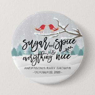 Vinter Baby Shower Sugar & Spice & Allt Nice Knapp