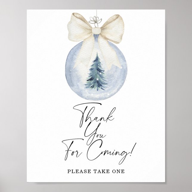Vinter baby shower Tack för att du kom Poster (Framsidan)