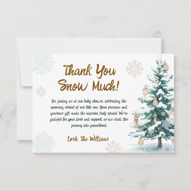 Vinter Baby Shower  Tack Kort (Framsida)