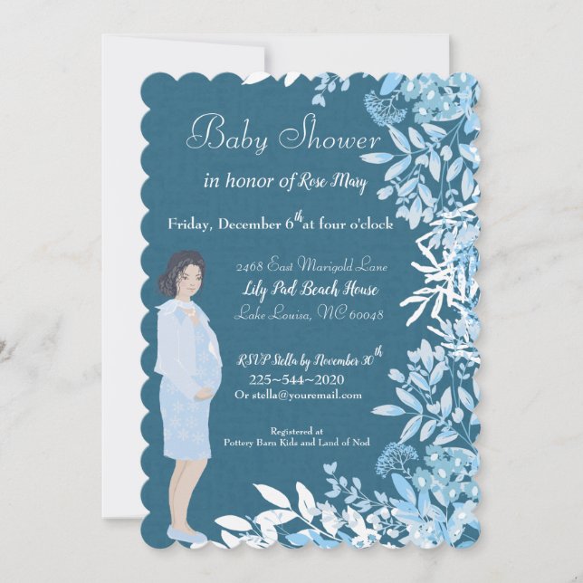 Vinter Baby Shower Tack Kort (Framsida)