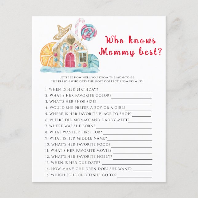 Vinter baby shower, Vem vet mest om mamma (Framsida)