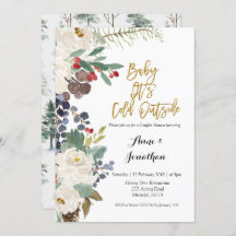 Vinter Baby sitt Kall Utsidan dusch inbjudan