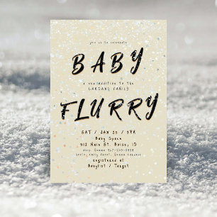 Vinter Baby Snöyra Krämig Snöyra Inbjudningar
