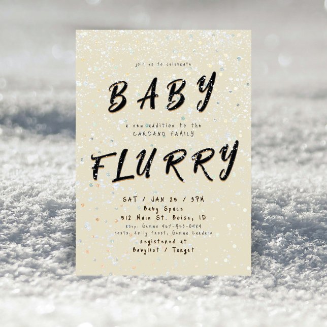 Vinter Baby Snöyra | Krämig Snöyra Inbjudningar (Skapare uppladdad)
