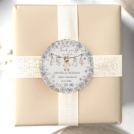 Vinter Babys Kläder Baby Shower Tack Runt Klistermärke