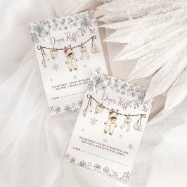 Vinter Babyshower Blöjlotteri Tilläggskort
