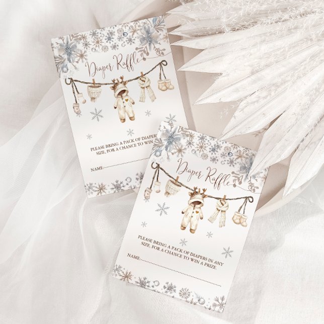 Vinter Babyshower Blöjlotteri Tilläggskort (Skapare uppladdad)