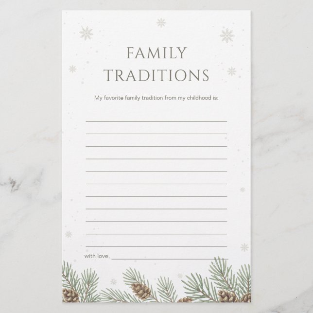 Vinter Babyshower Familjetraditioner Spel (Framsida)