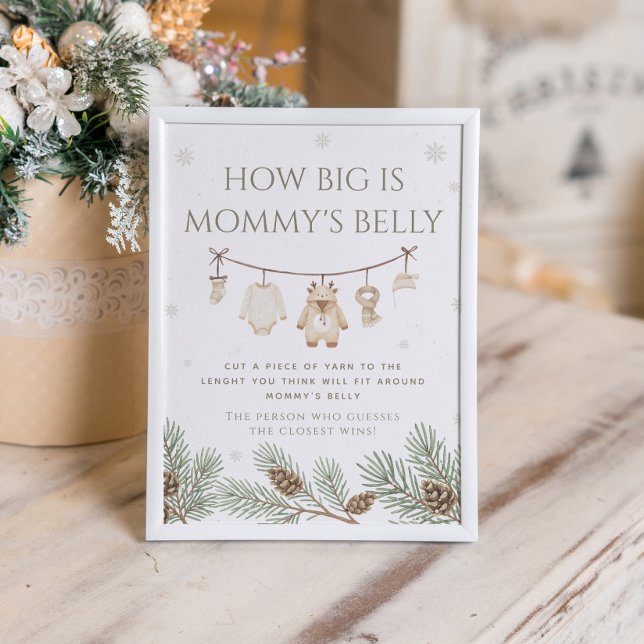 Vinter Babyshower Gissa Hur Stor är Hennes Mage Sp Poster (Skapare uppladdad)