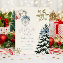 Vinter Babyshower-inbjudan | Elegant Snöflinga