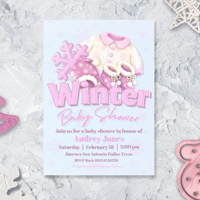Vinter Babyshower  Inbjudningar (Skapare uppladdad)