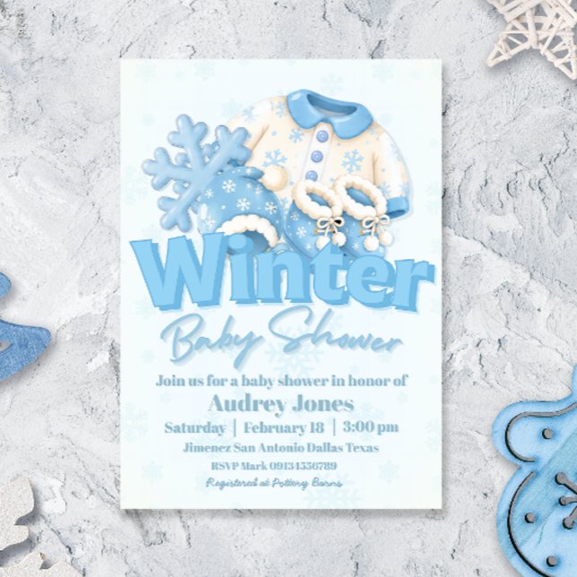 Vinter Babyshower  Inbjudningar (Skapare uppladdad)