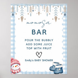 Vinter Babyshower Momosa Barskylt Affisch