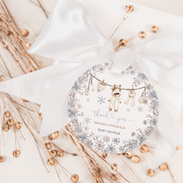 Vinter Babytöj Tack För Baby Shower Gåvor Etiketter