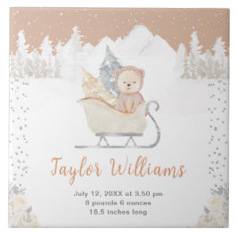 Vinter Bear Brown Sleigh Birth Statistics Kakelplatta
