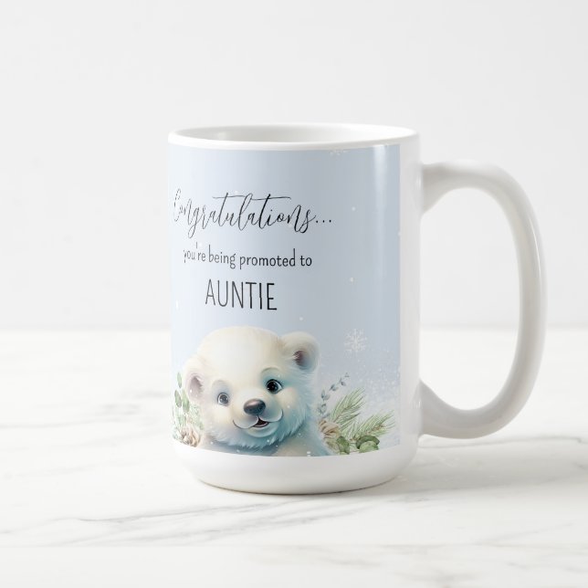 Vinter Bear Gravid Reveal befordras till Auntie Kaffemugg (Höger)