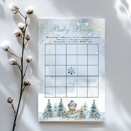 Vinter Bear Wonderland Boy Shower Bingo Game