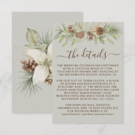 Vinter Beige Detaljer RSVP Webbplats Bröllop Tilläggskort