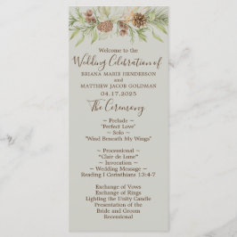 Vinter Beige Elegant Skrift Bröllop Program