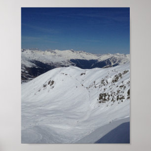 Vinter-bergsfoto Poster Snö
