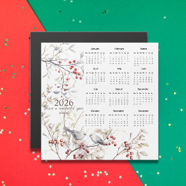 Vinter Berries Birds Jul 2026 Kalender