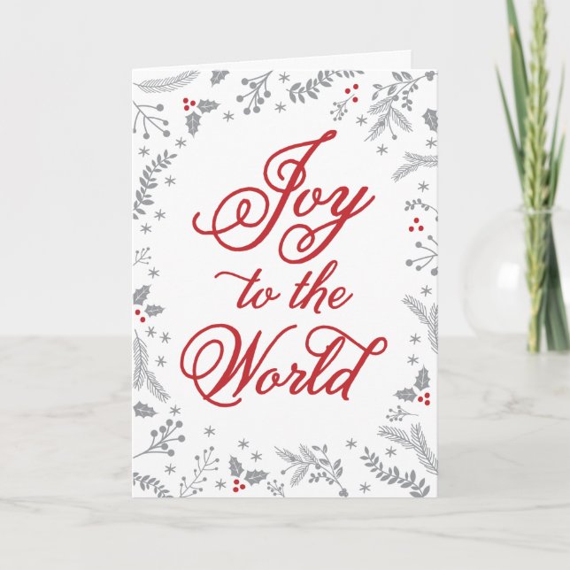 Vinter Berries jul - Helgdag 1 Fotovikt Helgkort (Framsida)