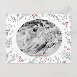 Vinter Berries Jul Helgdag Helg Vykort