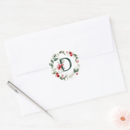 Vinter Berries Monogram D Smårunda etiketter
