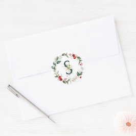 Vinter Berries Monogram S Smårunda etiketter