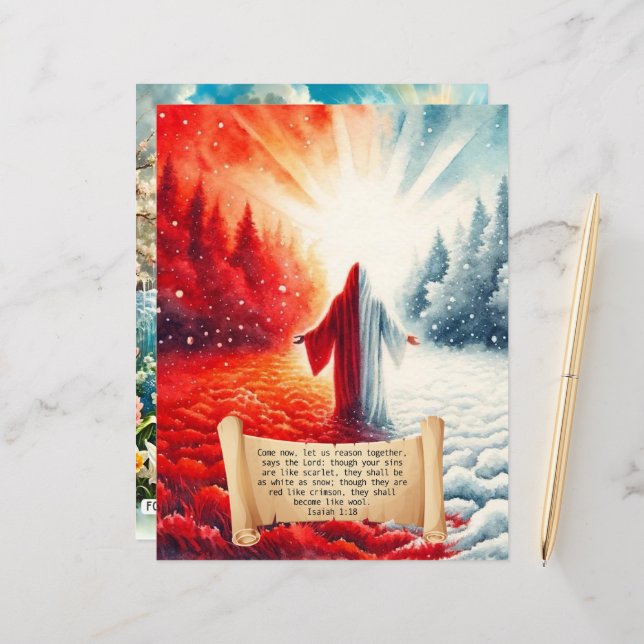 Vinter Bible Verses Papper Craft Cardstock (Fram/Back In Situ)