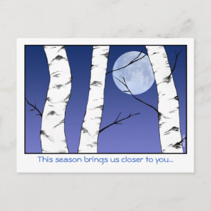 Vinter Birches Solstice/Yule-vykort Vykort