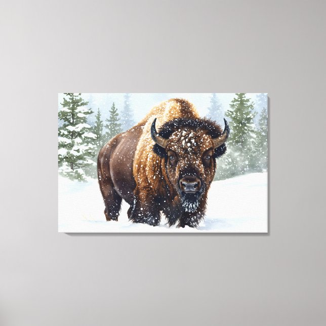 Vinter: Bison Realm Canvastryck (Framsida)