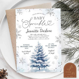 Vinter Blå Baby Chokladspruta Pojke Baby Shower Inbjudningar