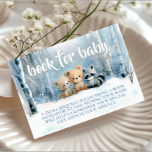 Vinter Blå Baby Shower Bokförfrågan