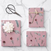 Vinter Blå Gran & Kryddade Bär Dammig Rosa